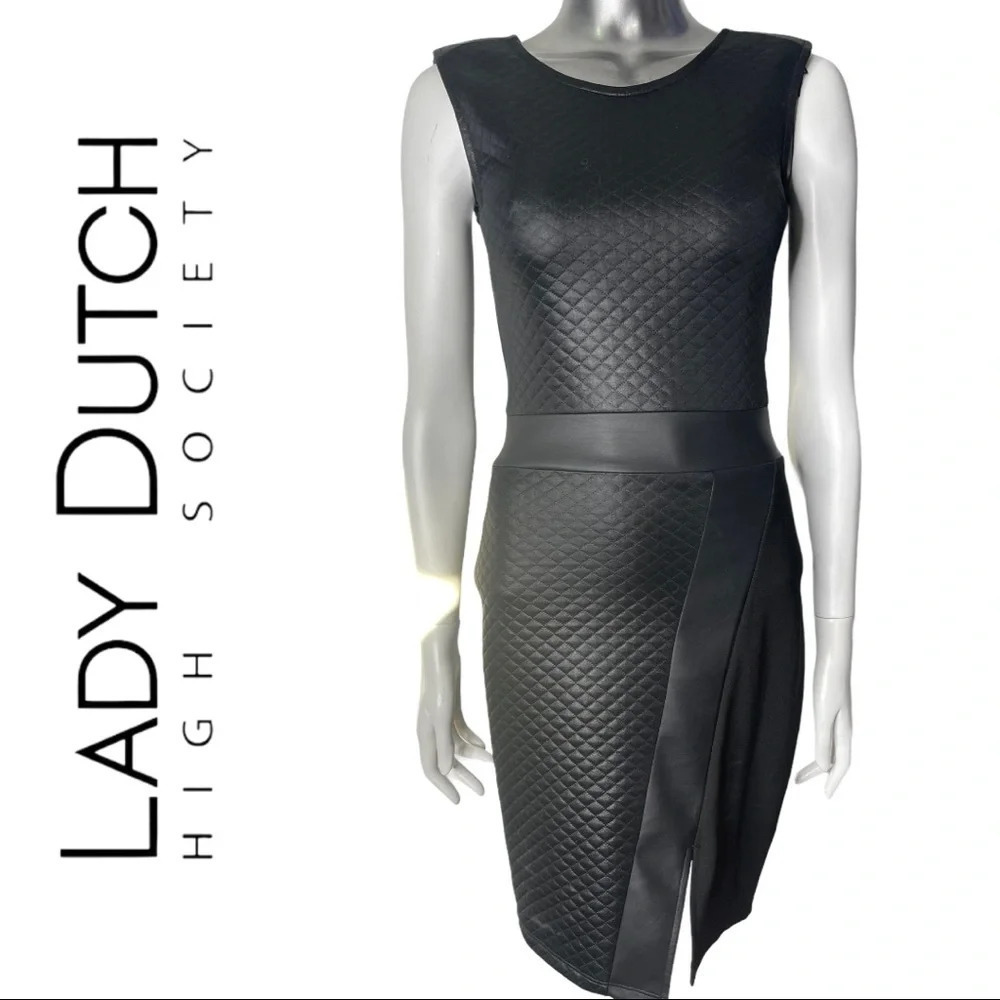 🛍️3/$40 Lady Dutch Black Sleeveless Asymmetrical  Hem Dress Size XS